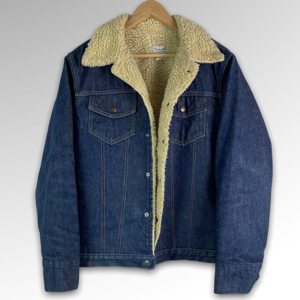 Madewell Blue Denim Jacket with Cream Sherpa Lining